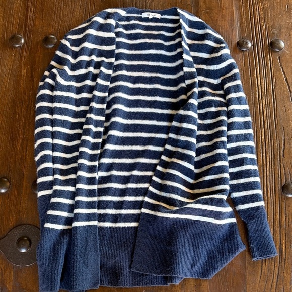 Madewell Sweaters - Madewell Navy and White Striped Cardigan